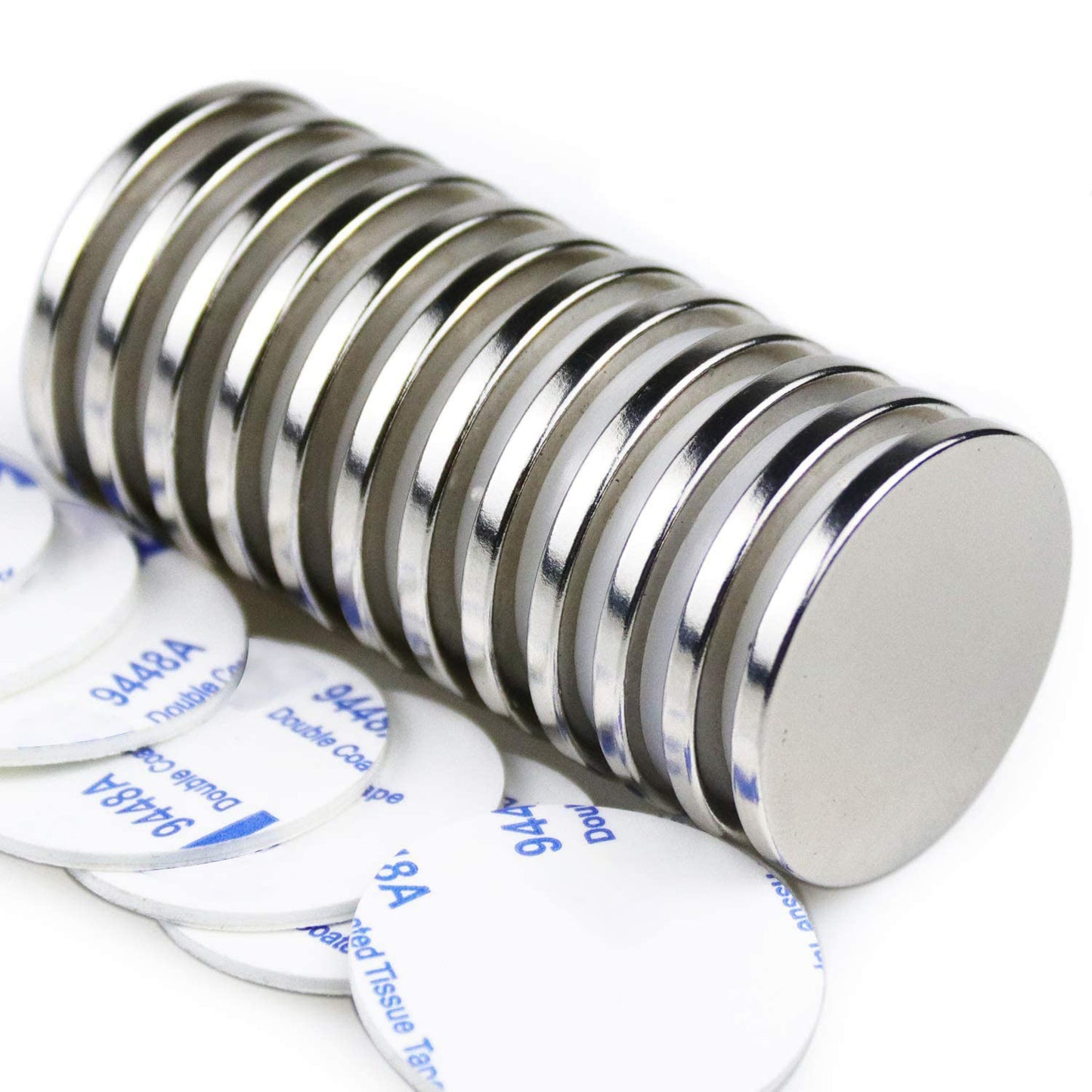 LOVIMAG 12 Pack Strong Neodymium Magnets 1.26"x0.12" Rare Earth Magnet with Adhesive Backing for Fridge Refrigerator Craft Whiteboard Building Scientific Office