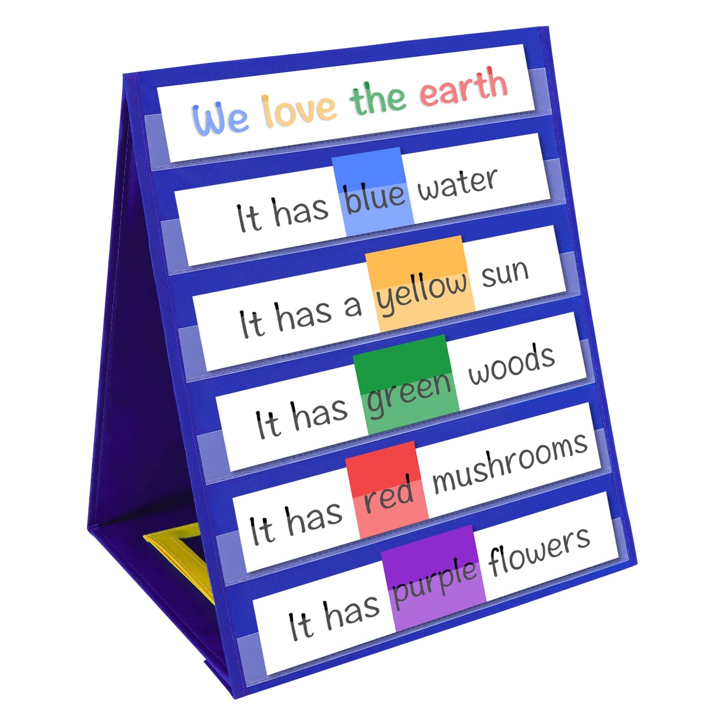 Godery Magnetic Desktop Tabletop Pocket Chart Stand, Double Sided Small Pocket Chart for Classroom Home (15" X 12.5")