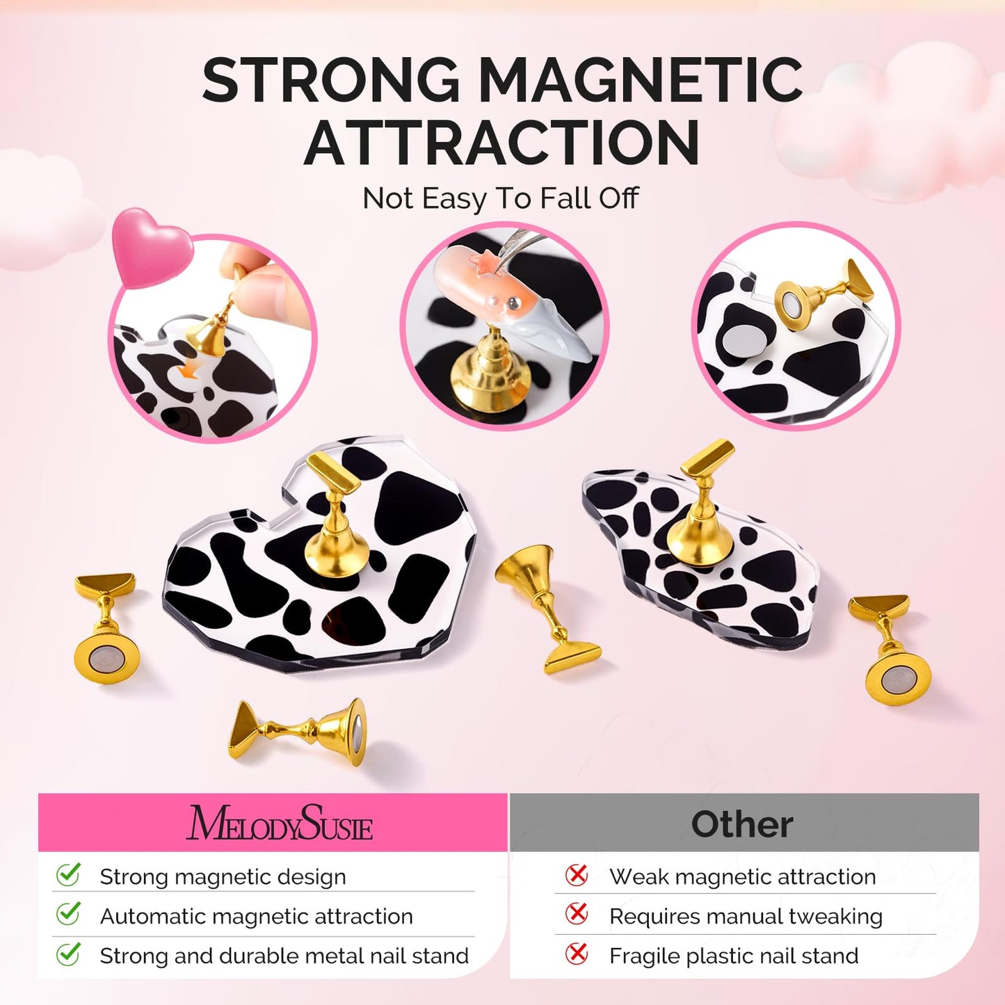 Melodysusie Handheld UV Light for Gel Nails with Nail Stand for Press Ons