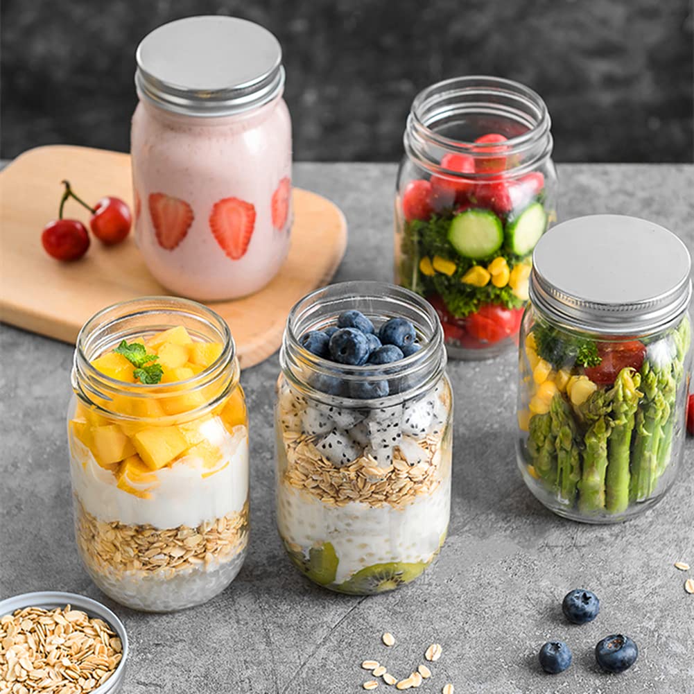TUZAZO 8 Oz Plastic Mason Jars with Lids, 12 Pack Reusable Empty Small Clear Plastic Storage Containers for Kitchen & Household | BPA Free Spice Jar | Candy Jar
