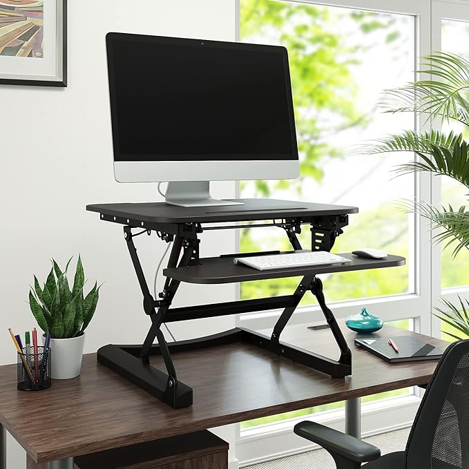 Union & Scale Staples Flexfit 27-inch Adjustable Desk Riser, Black, 2/Pack (UN44901-CCVS)