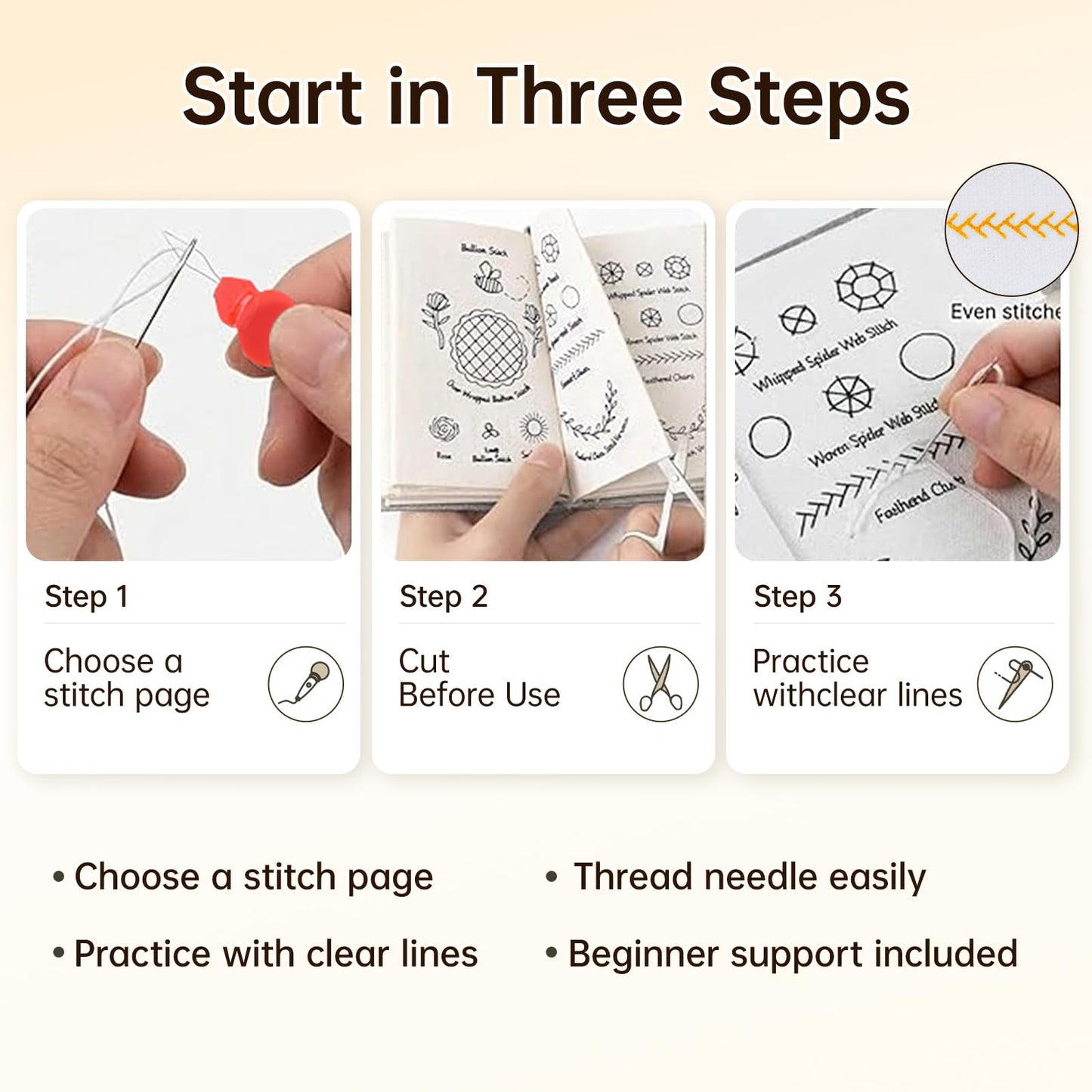 86-Piece Complete Sewing Kit + Illustrated Guide to 106 Embroidery Stitches | DIY Embroidery Kit: A One-Stop Starter Kit to Take You from Beginner to Expert [Portable Embroidery Workshop]