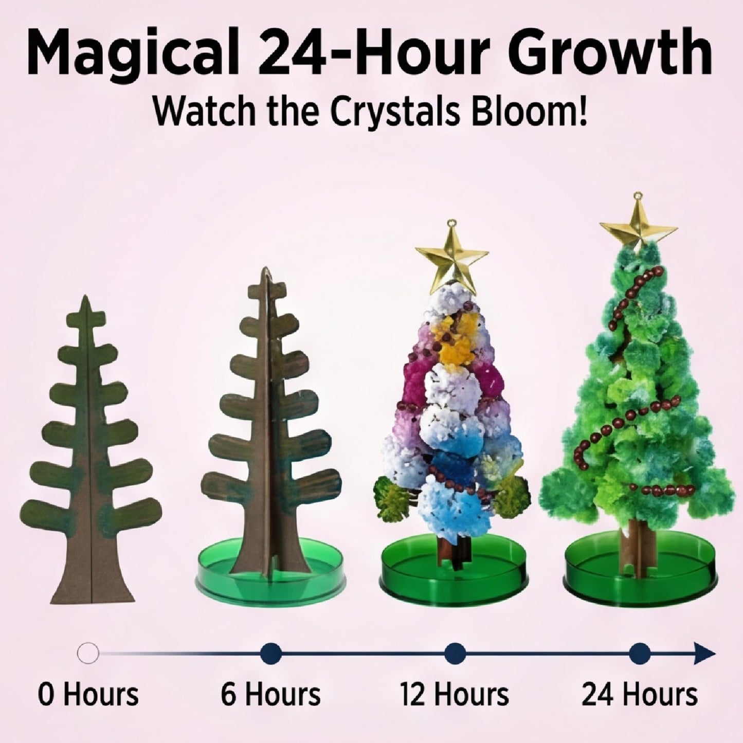 Magic Christmas Paper Tree 2 in 1 Mini Christmas Tree Magic Growth Kit Colorful DIY Crystal Growing Set Educational Science Kit Unique Crystal Christmas Tree