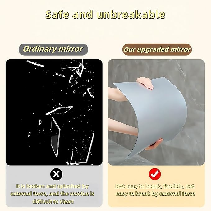 Cute Anti-Scratch Mark Non-Punch Acrylic Heart-Shaped Mirror Set,High Definition Wall Mirrors for Homes, Offices and Children's Rooms, are Not Brittle or Deformable