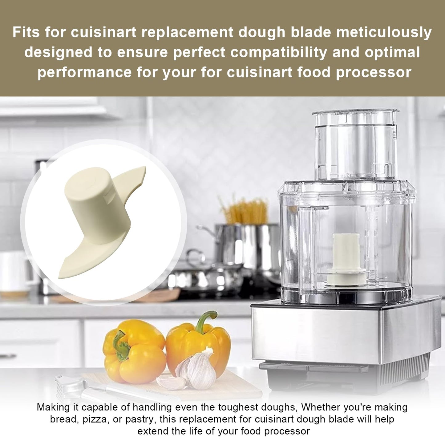 DLC-869TX-1 Fits for Cuisinart Food Processor Replacement Dough Blade, Fits Models DLC-8S, DFP-11, DLC-2011, DLC-3011, EV-11PC6, EV-11PC7, & EV-11PC8 et Food Processor -Designed to Handle Tough Doughs