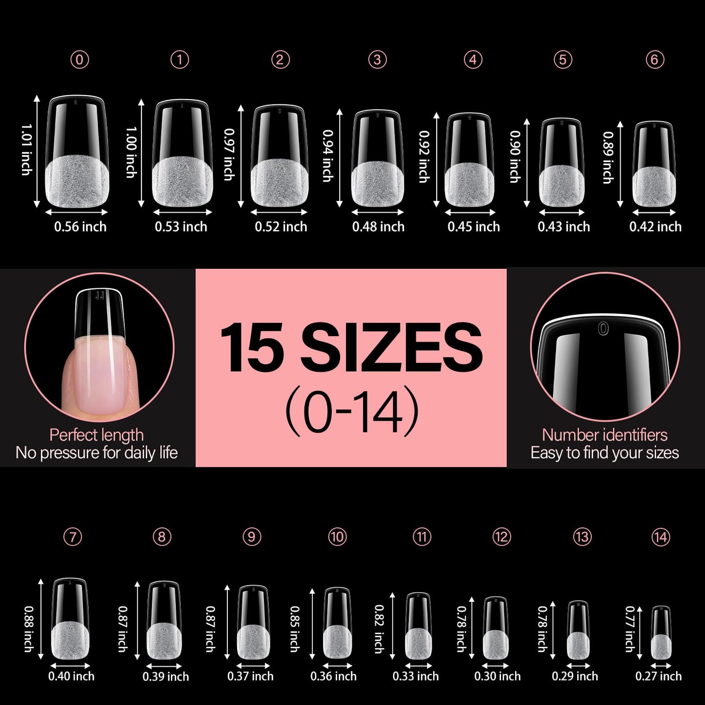 AILLSA Medium Square Nail Tips - Full Cover Half Matte Nail Tips 120pcs Pre-filed Nails Tips, Press on Acrylic Nails for Manicure