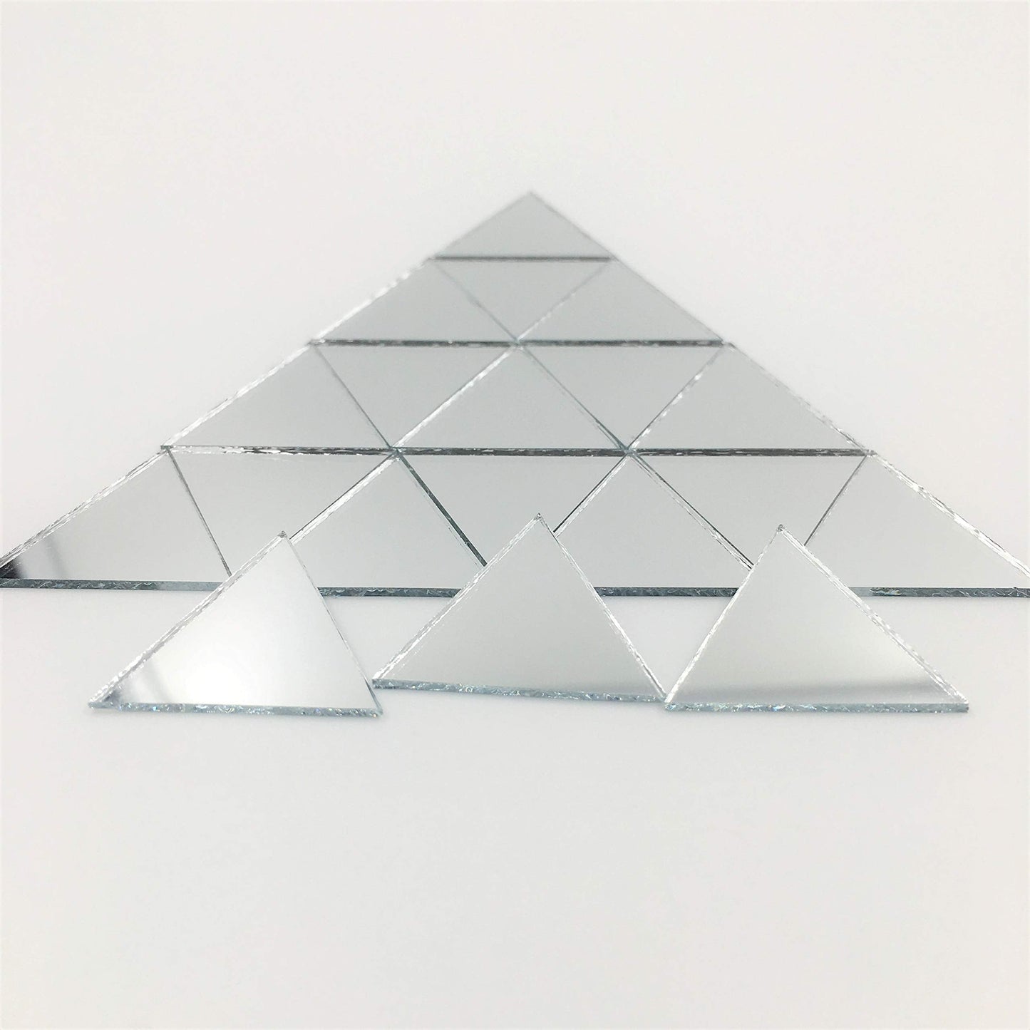 1" Triangle Mirror Mosaic Tiles Triangular Shape Craft Mirrors 150pcs