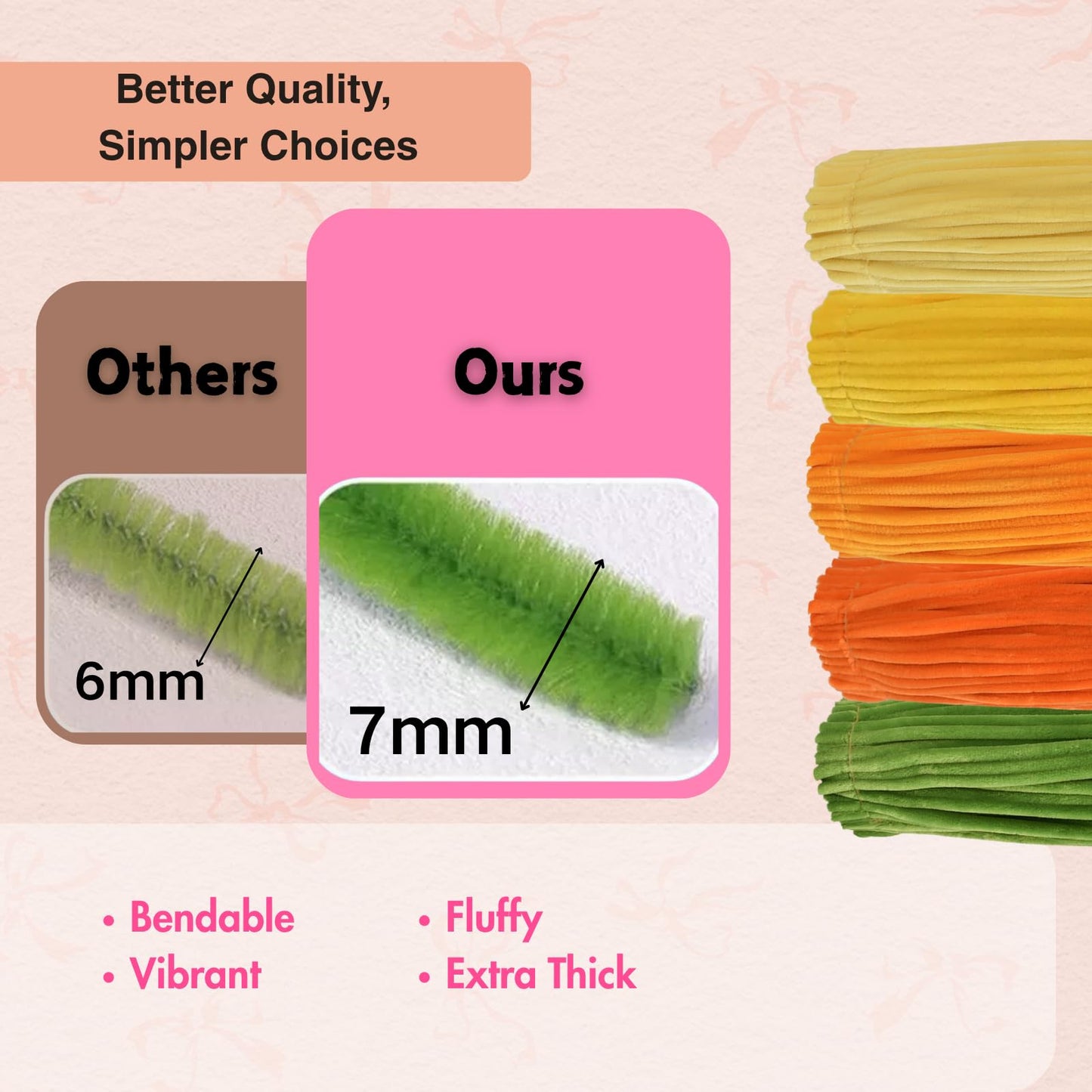 Xokpait 500pcs Pipe Cleaners Flowers Kit,Chenille Stems for DIY Flower Making Kit,Pipe Cleaners Projects Creative for DIY Art and Craft,Ideal for Holiday Decoration(Yellow)