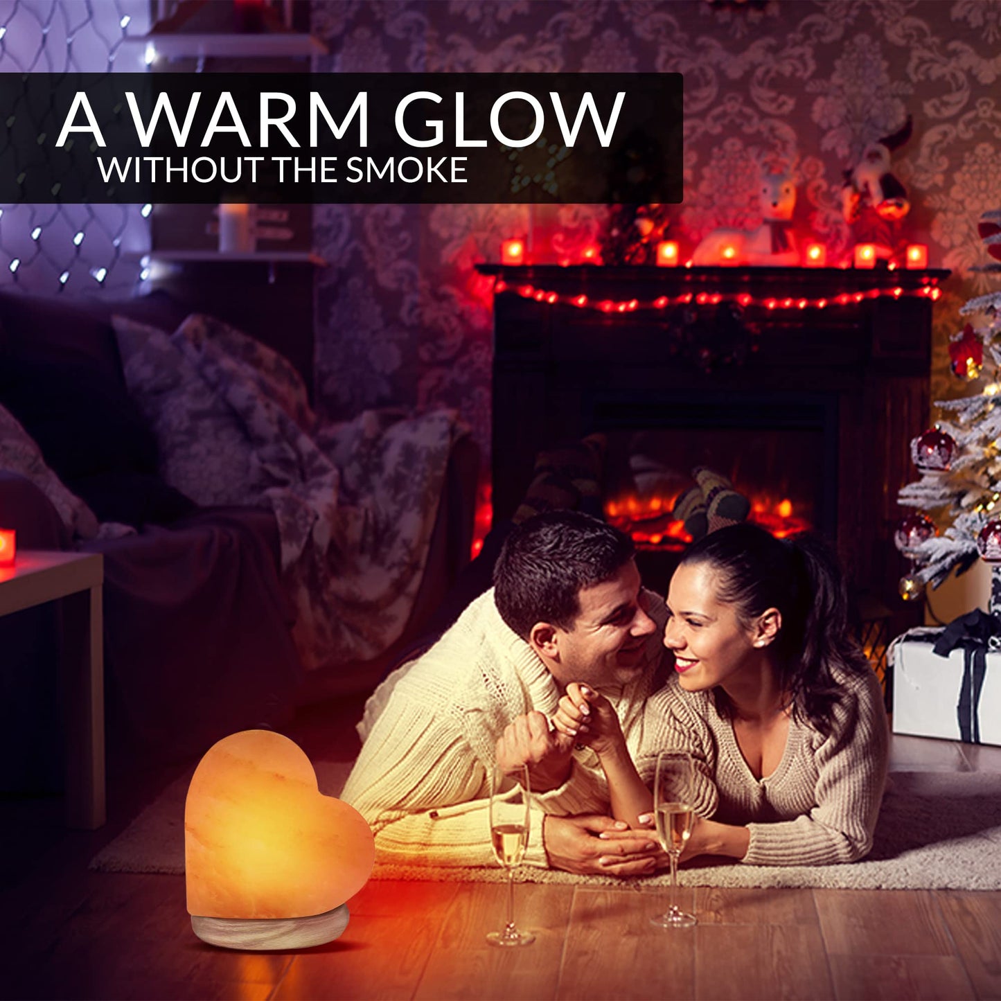 Himalayan Glow 944AC USB Heart Salt Lamp, Multicolor Night light, Best Home Decor by WBM