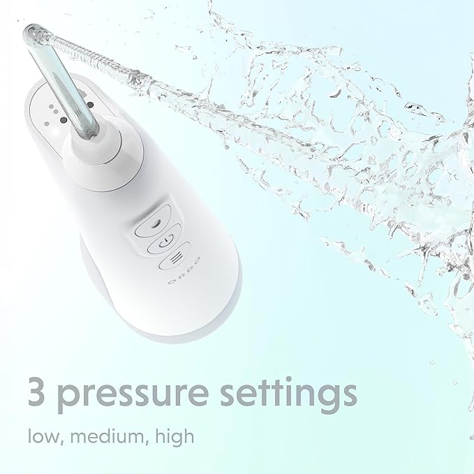 Ordo Water Flossers for Teeth, Cordless IPX7 Waterproof Oral Irrigator, 3 Pressure Settings, Portable, Rechargeable Electric Sonic Flosser, Dental Professional Recommended, White