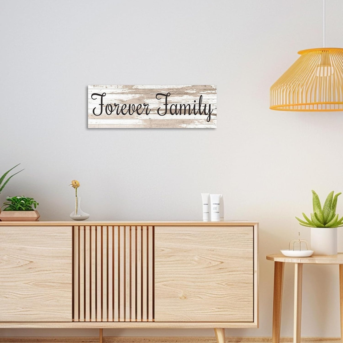 CHAOSETKEN Custom Text Sign Wall Art Personalized Family Quote Wall Decor Family Sign Canvas Prints Customized Wood Text Quote Pictures Rustic Farmhouse Decor Framed (24L x 8W)