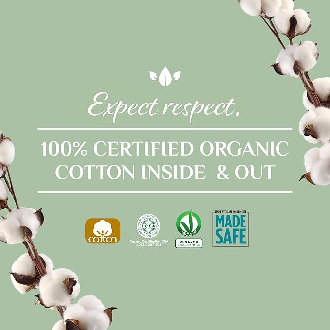 Organyc 100% Certified Organic Cotton Inside and Out Tanga Thong Panty Liners, Ultra Thin Liners for Women, Light Flow, 24 Count