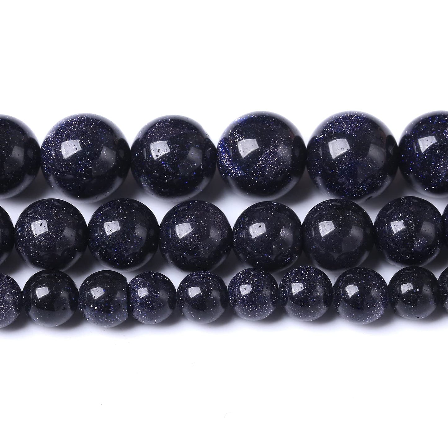 45PCS 8MM Natural Blue Sand Stone Beads Energy Healing Beads for DIY Jewelry Bracelet Necklace Making for Jewelry Making15Inch