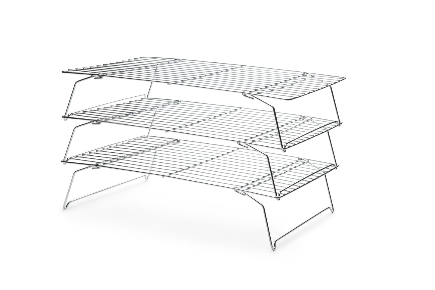 Fox Run Stackable Cooling Rack Set, Chrome, 3-Piece, Metallic, 2.25 x 14 x 10 inches