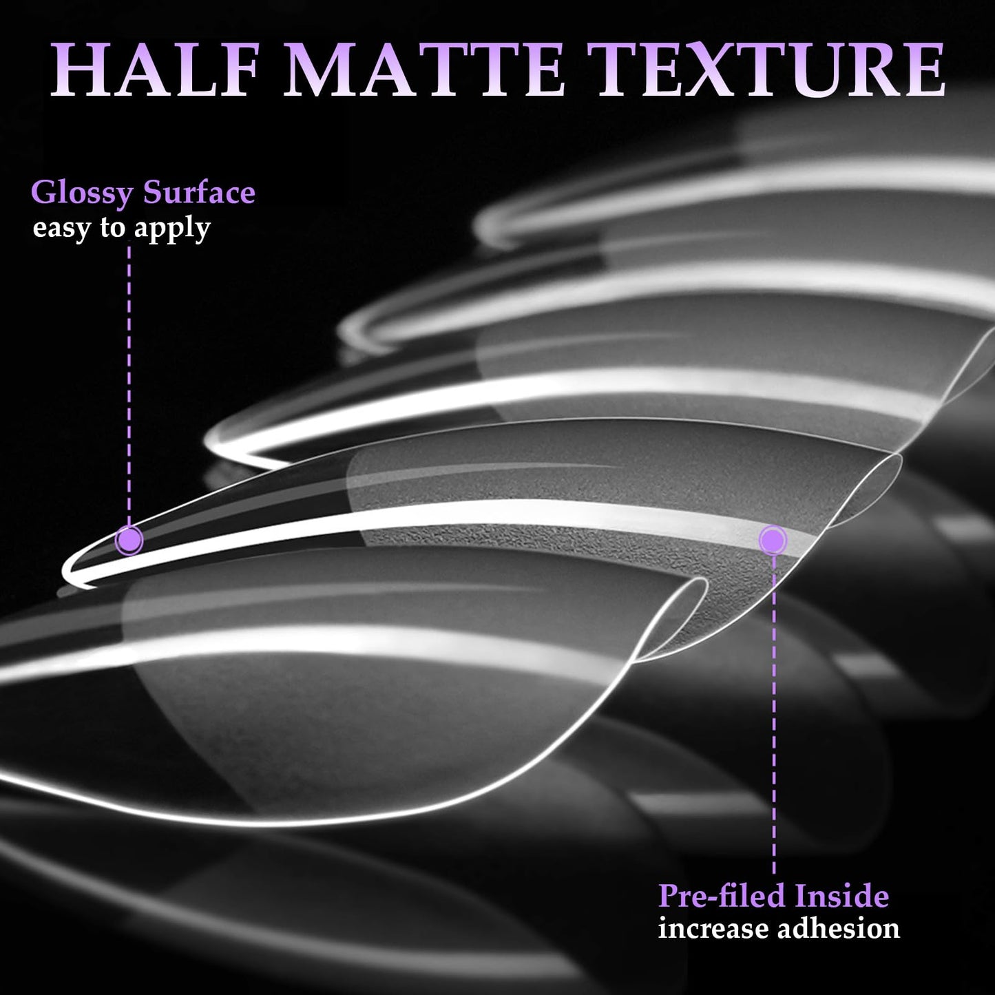 6 Styles Soft Gel Nail Tips - Short Almond Coffin Ballerina and Medium Almond Square Ballerina, 720Pcs Pre-shaped Half Matte Acrylic Nail Tips Clear Full Cover Press On Nails, Home Salon DIY Nails