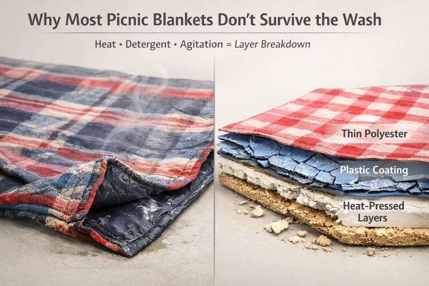 NOONOOJOOJOO White Picnic Blanket & Beach Mat – Canvas, Machine Washable, Large 4’9” × 6’3”