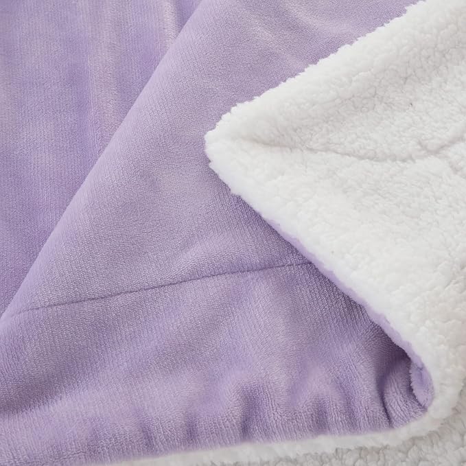 SOCHOW Sherpa Fleece Throw Blanket, Double-Sided Super Soft Luxurious Plush Blanket Throw Size, Lilac, 50x60 inches