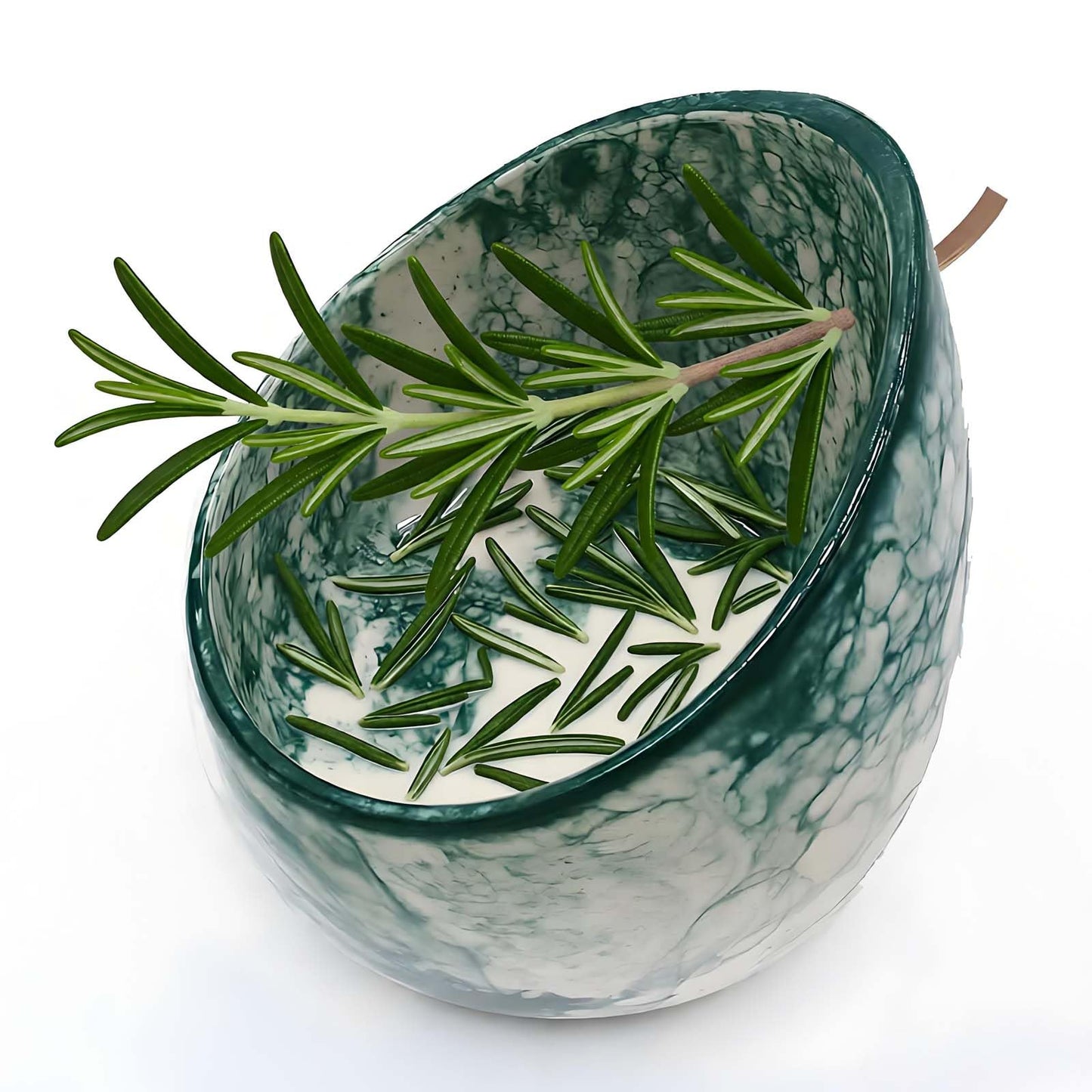 MGMGART Pottery Herb Stripper Bowl Handmade Green Glazed Ceramic Kitchen Gadget with Four Sizes Holes for Rosemary Parsley Basil Kale Detach Leaves from Stem
