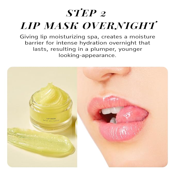 ANAI RUI 2 Lip Care Kits with Turmeric Lip Mask Set & Graperfruit Lip Treatmen Set for Dark Lips, Hydrating & PlumpIng Lips