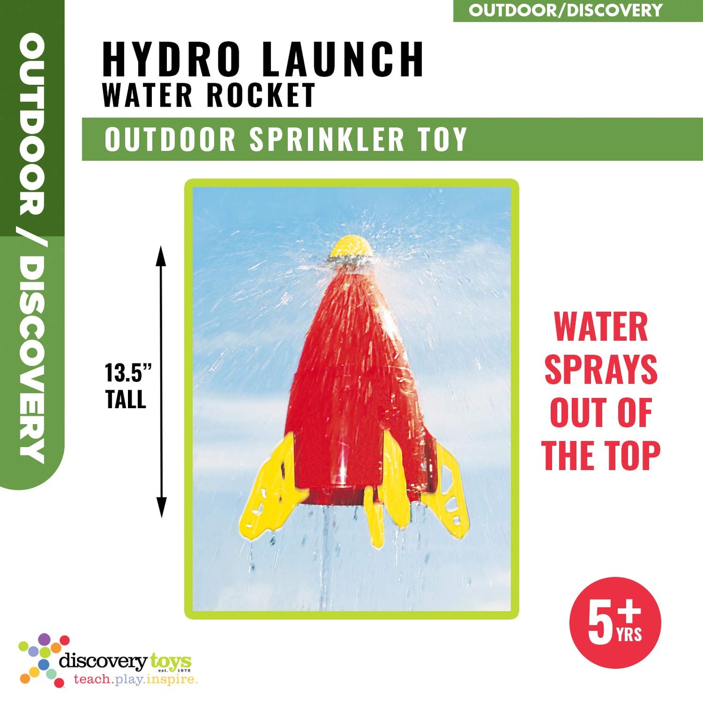 Discovery Toys Hydro Launch Water Rocket Outdoor Sprinkler Toy w/Hand Throttle Control | Kid Powered Learning | STEM Educational Toy Learning & Childhood Development 5 Years and Up | Summer Toy