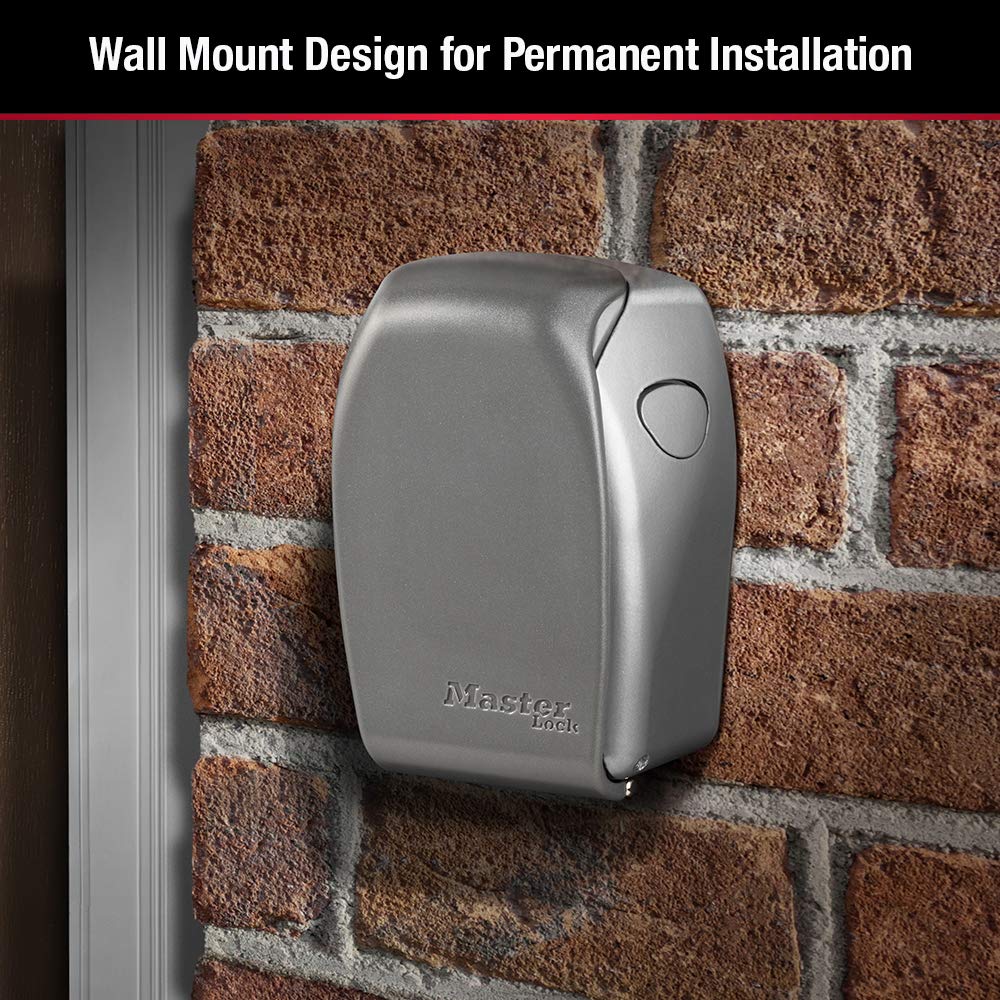 Master Lock Heavy Duty Wall Mount Key Lock Box, Holds 5 Keys - Ideal for Landlords and Property Managers, 5415D