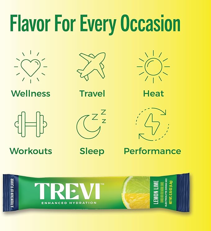 TREVI™ Sugar Free Electrolytes - Drink Mix Hydration Powder Packets - 28 Count - Lemon Lime