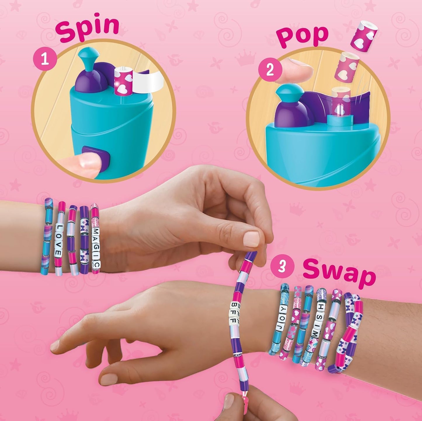 Imagimake Spin n Pop DIY Bracelet Making Kit | Make 10 Friendship Bracelets | Cool Birthday Gift for Tween & Teen Girls | Creative Art & Craft Kits for Kids Age 8,9,10,11,12