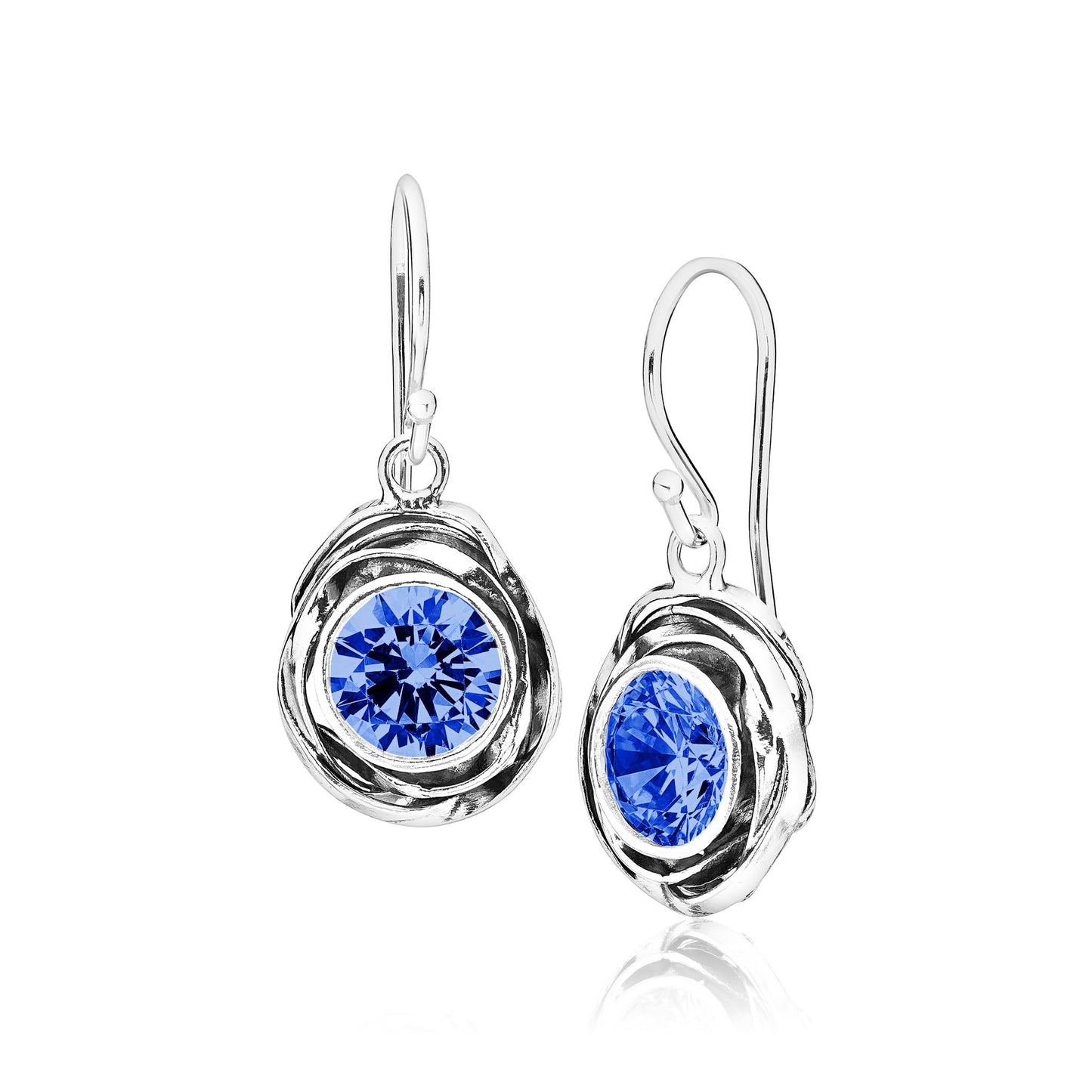 JEAN RACHEL JEWELRY 925 Sterling Silver Tanzanite CZ Drop Earrings