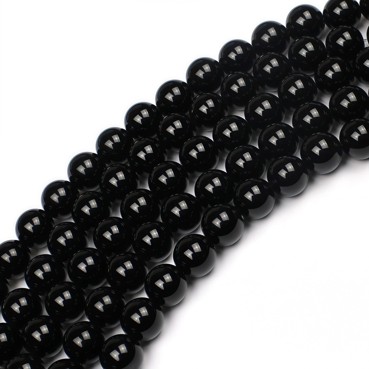 MJDCB Natural Stone Bead Black Onyx Gemstone Loose Beads for Jewelry Making Bracelet Necklace 8mm