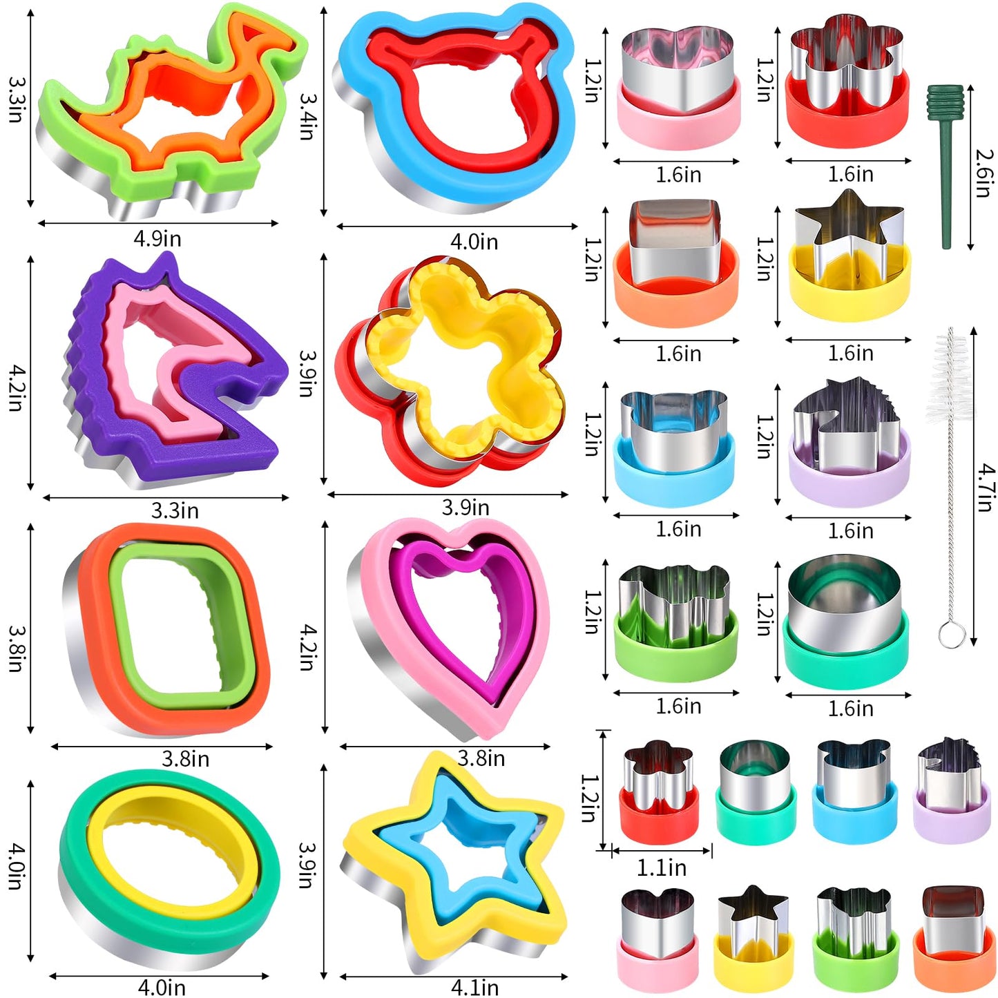 laxizar 8 Pack Sandwich Cutters Cookie Cutters Sandwich Maker Bread Maker Lunchbox 16 pcs Cookie Cutters