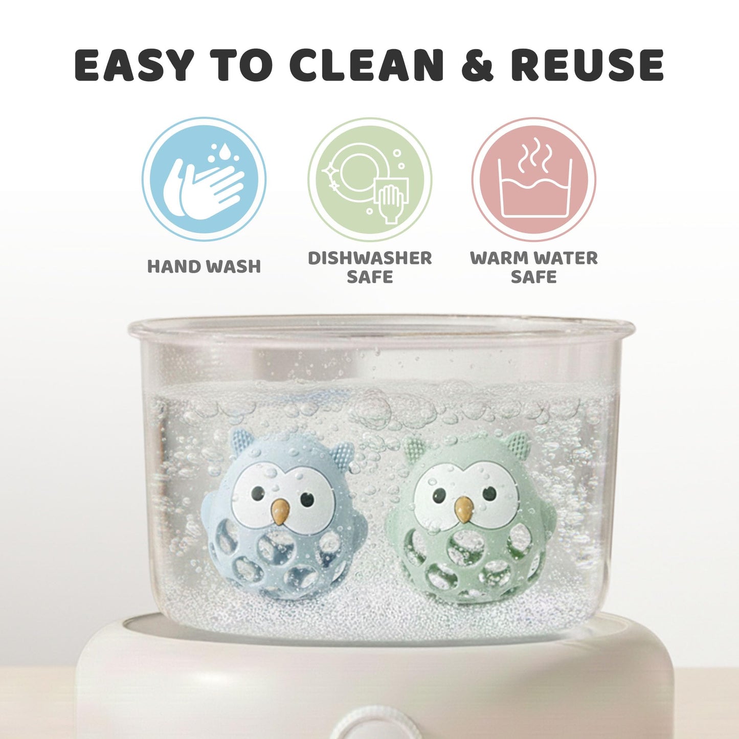 Baby’s Way Teething Toy – Owl Silicone Teether Toy & Rattle Ball for Babies 3–6 Months Toys for 6–12 Months – Baby Teething Relief, Silicone Teethers for Babies