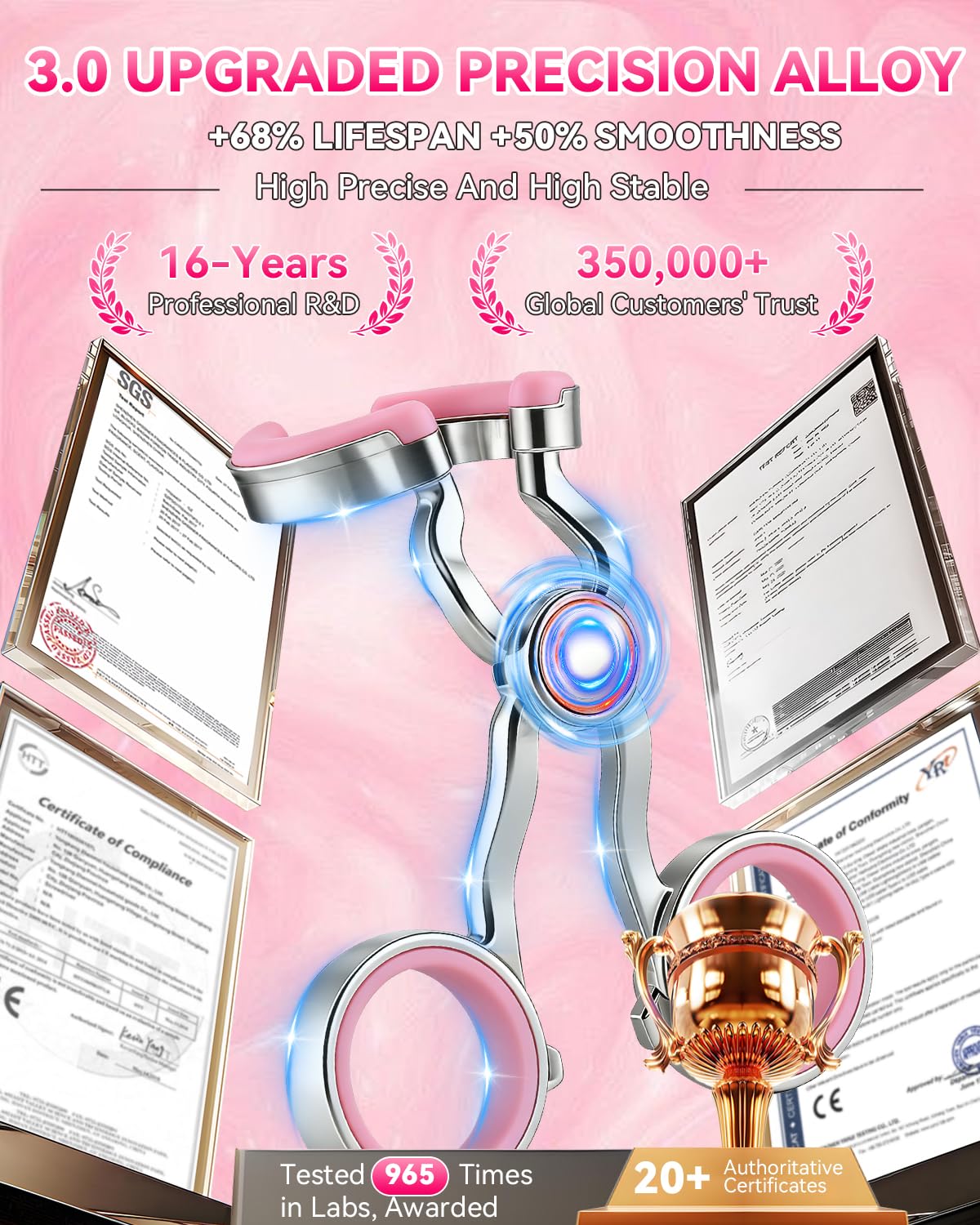 2026 Upgraded Contact Lens Applicator Tool【3-Step Easy Wear】【3.0 Precision Alloy & Natural Silicone】0 Shift, Ultra-Smooth Lens Insertion Removal Kit for Home Travel Use (Rose Pink)