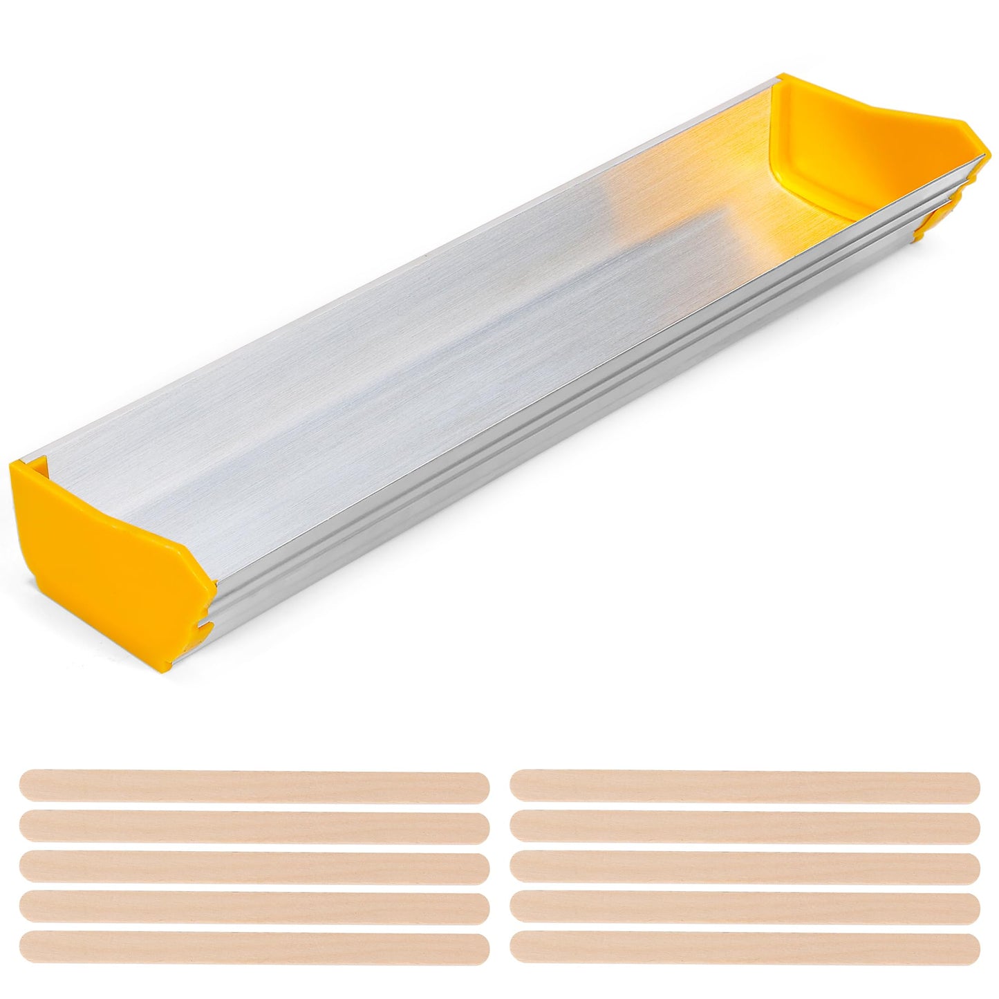 Caydo 10 Inch Dual Edge Emulsion Scoop Coater, Aluminum Screen Print Tool with 10 PCS Wooden Sticks for Silk Screen Printing