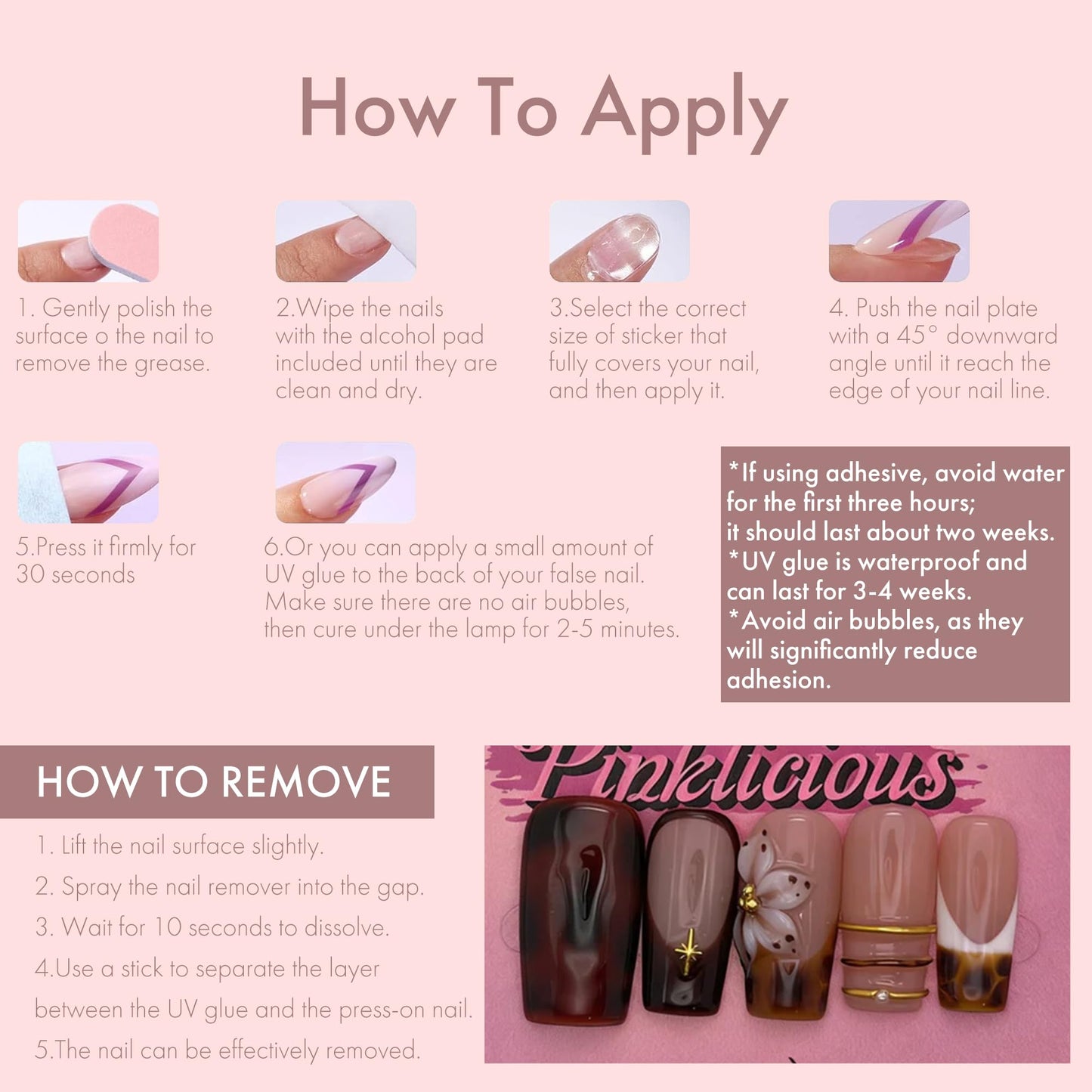Press On Nails 10-Pack | 25mm Acrylic/UV Gel Nails | Tortoiseshell & Nude Design with Gold Accents | Reusable False Nails for Daily & Special Occasions (amber, S)