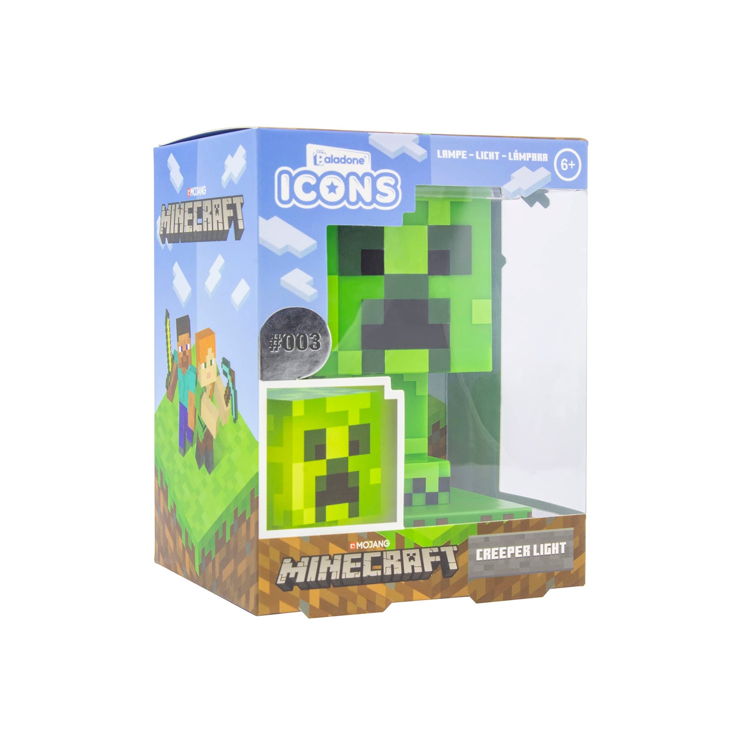 Paladone Minecraft Creeper Light, Lamp, & Night Light - 12 cm Tall - Battery Powered - Gaming Room & Bedroom Decor for Minecraft Gamers