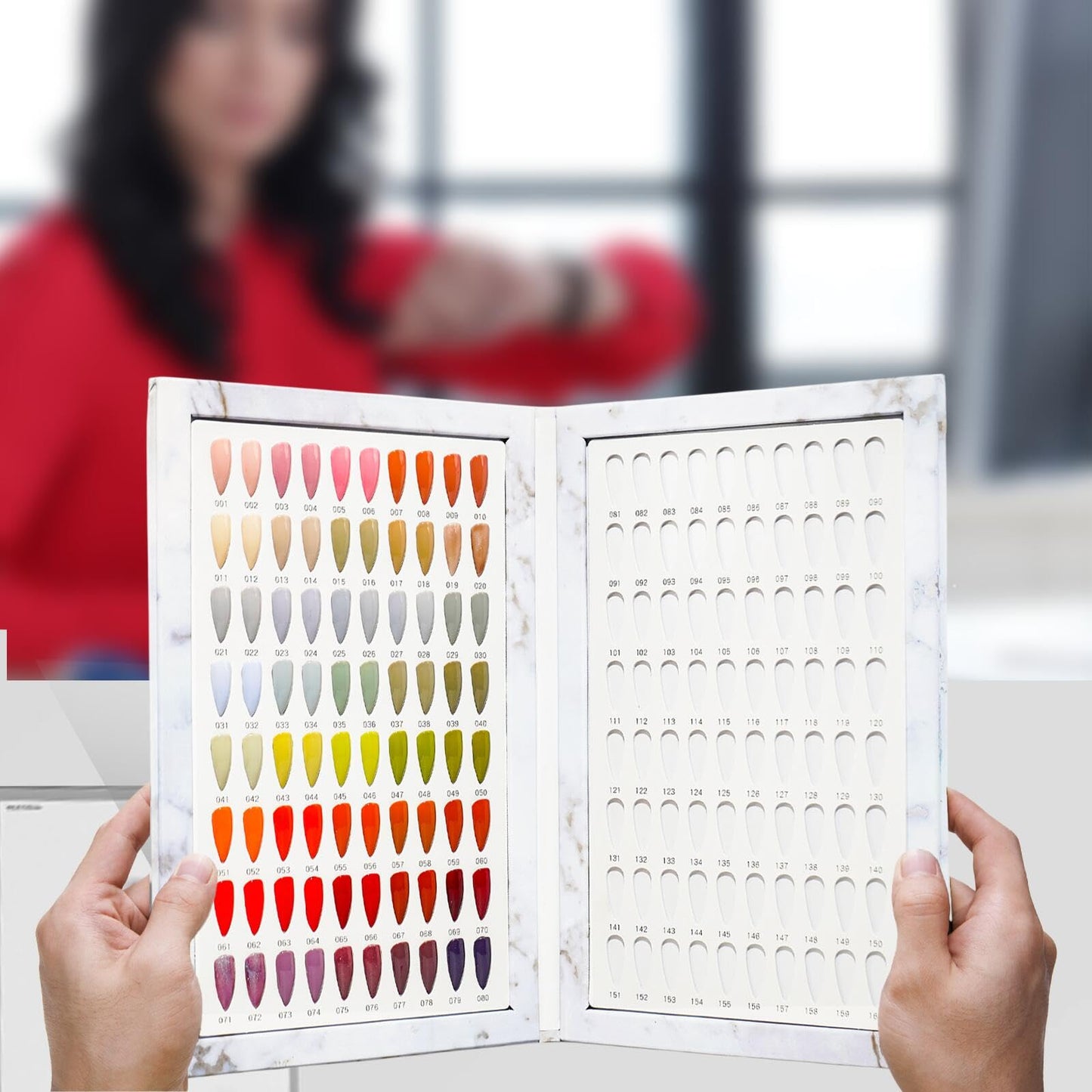 Acycoin2A 160 Nail Color Display Book Chart with 240 Nail Tips UV Gel Polish Color Card Board (A)