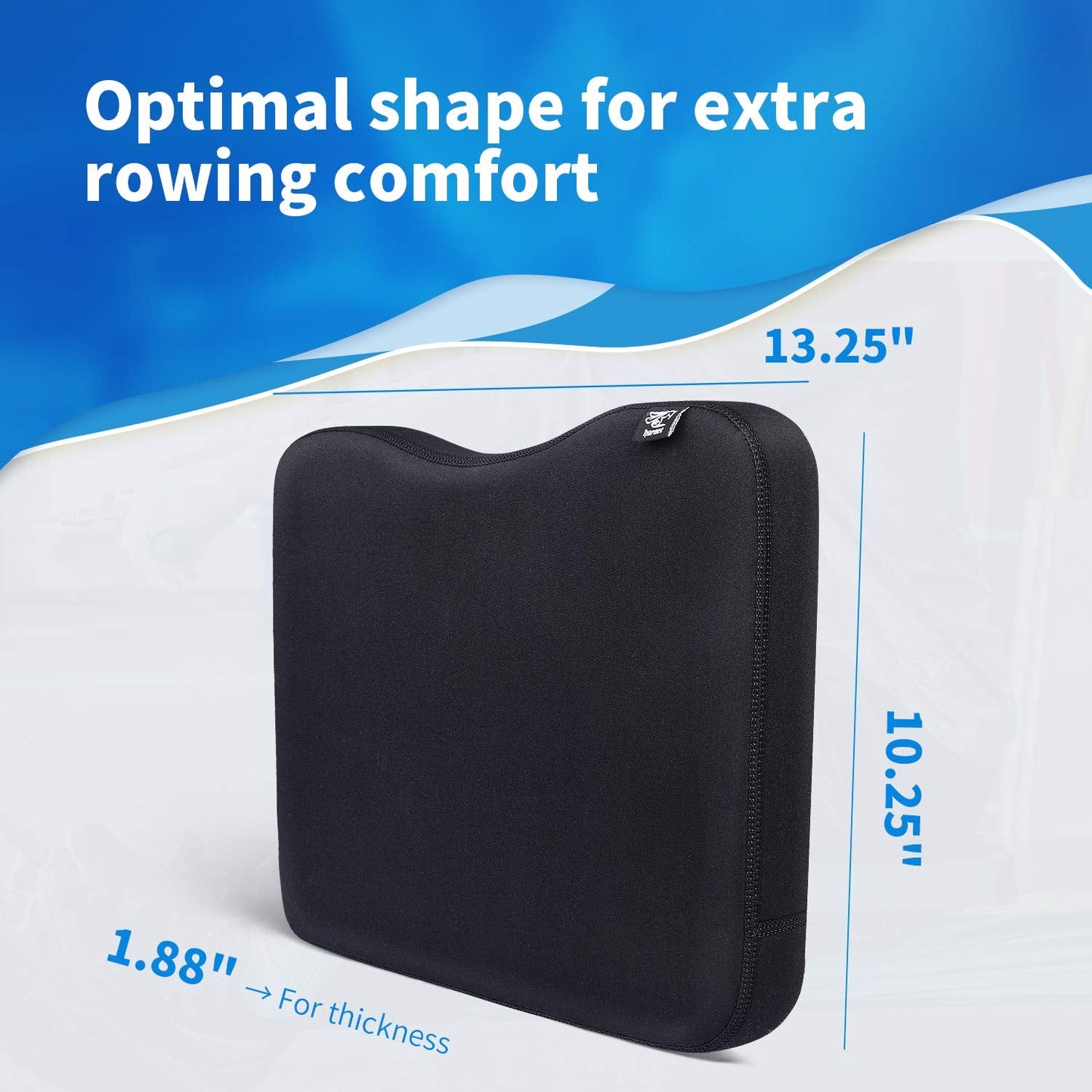 Hornet Watersports Memory Foam Rowing Machine Seat Cushion Designed for Rowing Machine Concept 2 Rower and More- Universal and Compatible with Most Rowers