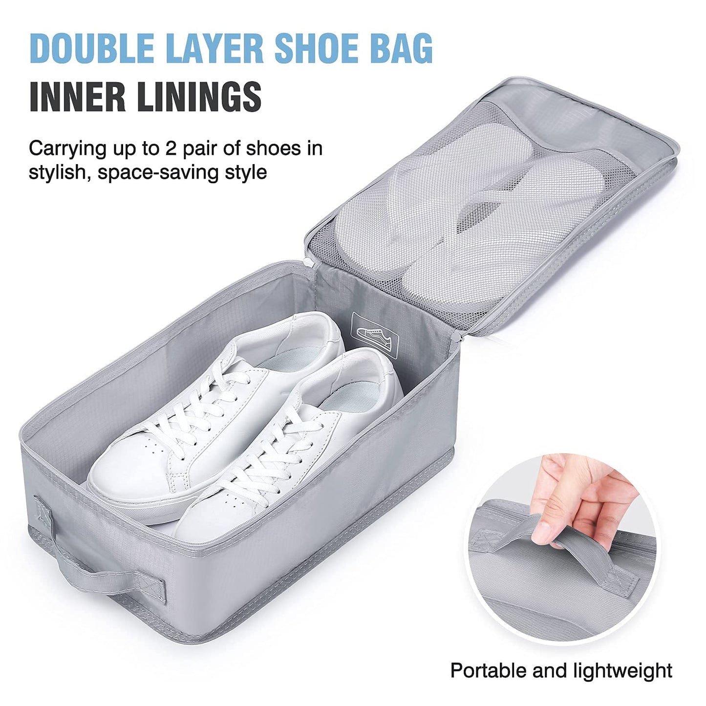 Suitcase Organizer,Mossio 6 Pack Travel Essential for Clothes Cosmetics Toiletries Grey