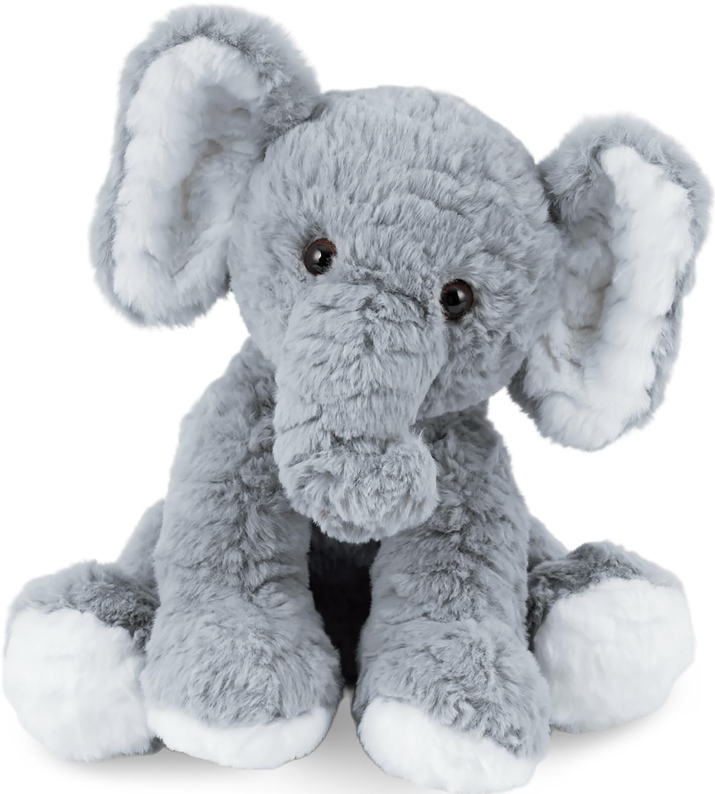 Mikee Fluffie Elephant Stuffed Animals Soft Plush Toy for Baby Girls Boys,12" Grey Soft Small Stuffed Elephant Huggable Gifts for Birthday