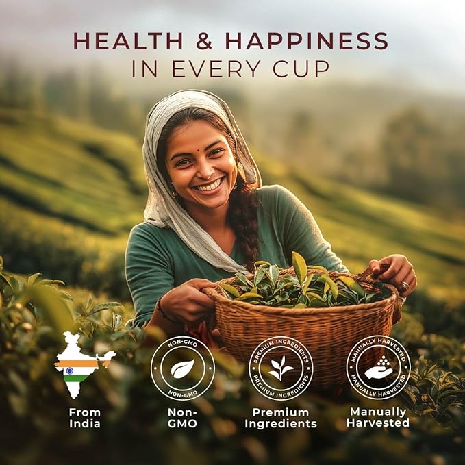 Gya Tea Co Turmeric Ginger Herbal Tea Bags (20 Bags) - Caffeine Free with a Tangy Flavor for All Day Comfort, Calming, Relaxing & Nourishing - Fruit & Herbal Blends