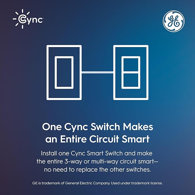 GE Cync Keypad Dimmer Smart Switch, Highly Customizable Dimmer Switch, Compatible with Alexa and Google Home, Matter Compatible, Easy to Install Smart Light Switch (1 Pack)