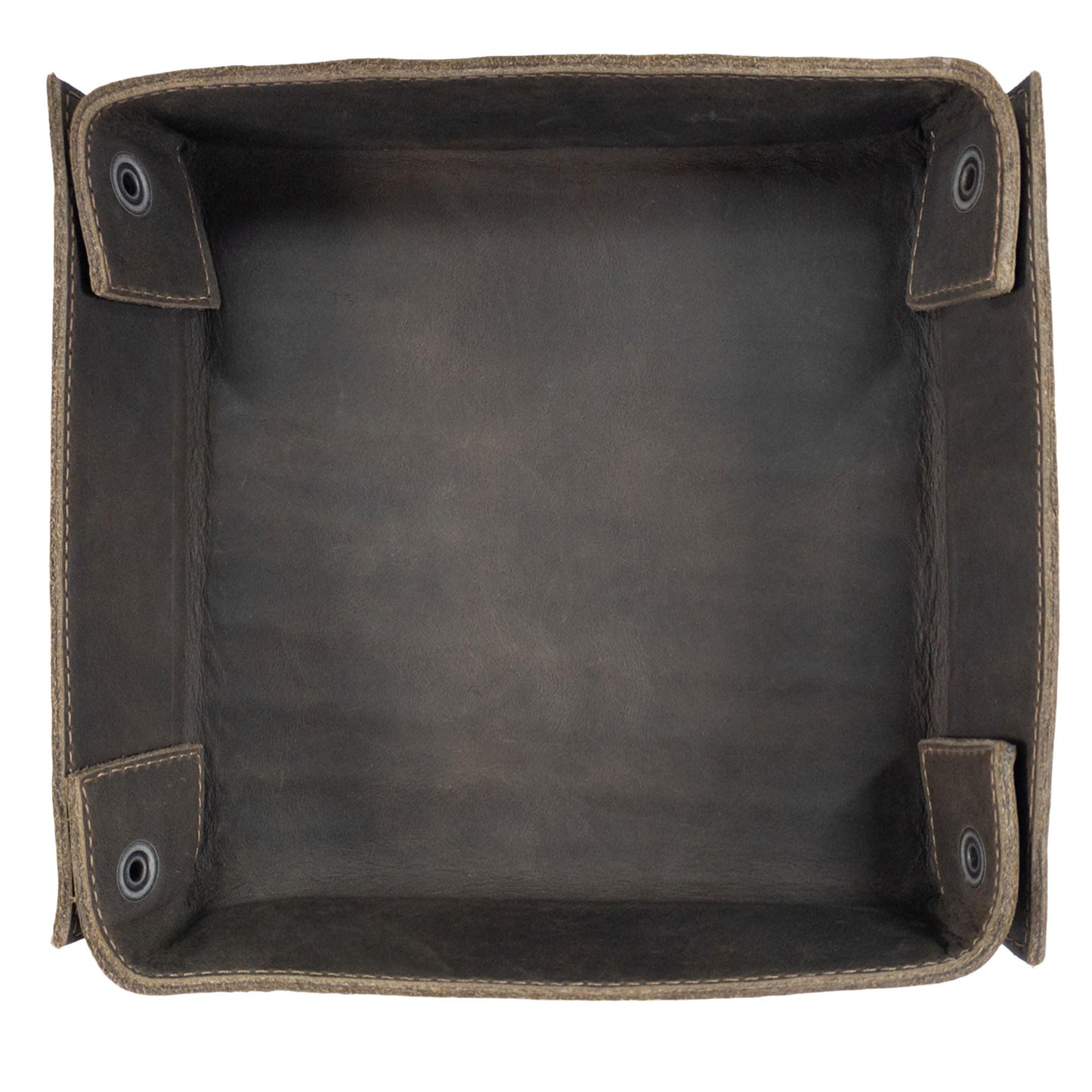 Hide & Drink, Leather Catchall Change Keys Coins Jewels Box Tray Big Storage, Handmade Includes 101 Year Warranty :: Dark Jade