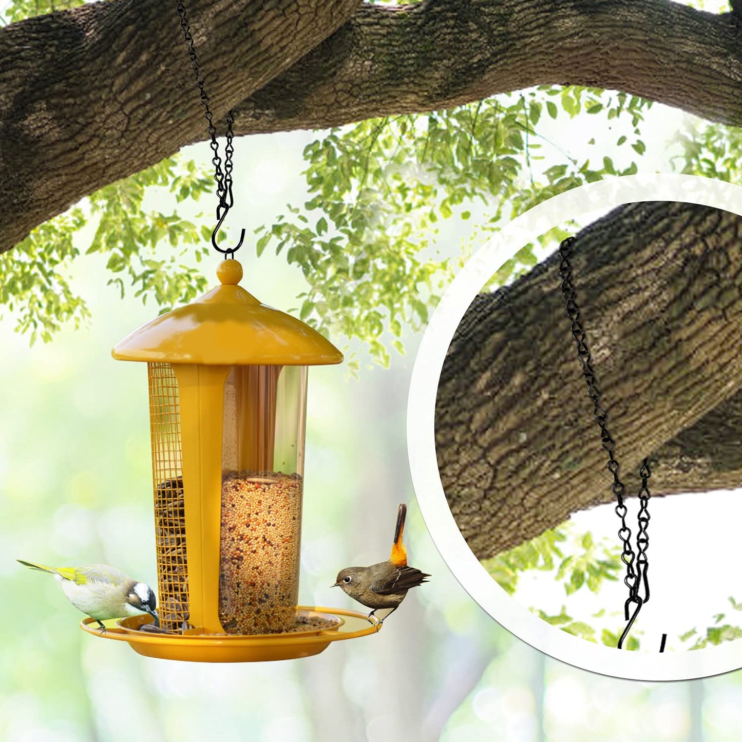 TAORISH 12 Pack 9.5 Inch Hanging Chain for Bird Feeders, Planters, Lanterns, Wind Chimes, Billboards, Chalkboards and Ornaments (Black)