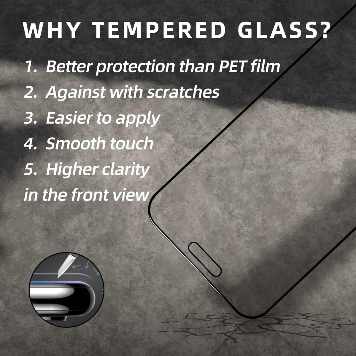 EGKimBa Privacy Screen Protector for iPhone 16 Pro, 6.3 inch Gradient Colorful Anti-Spy Anti-Blue Light HD Easy Installation Tempered Glass