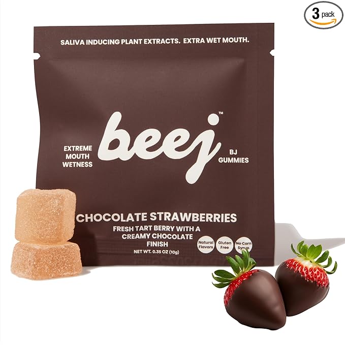 BJ Gummies, by BEEJ. Oral Sex Candy for Couples. Valentines Day Flavor Edition (Chocolate Strawberries)