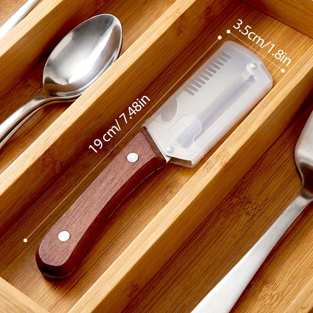 3-1 Multi-functional Vegetable Peeler, 2026 New Ktchen Multi-function Stainless Steel Thickened Fruit Peeler Knife with Wooden Handle,Suitable for Peeling Fruits and Shredding Scallions (A-3PCS)