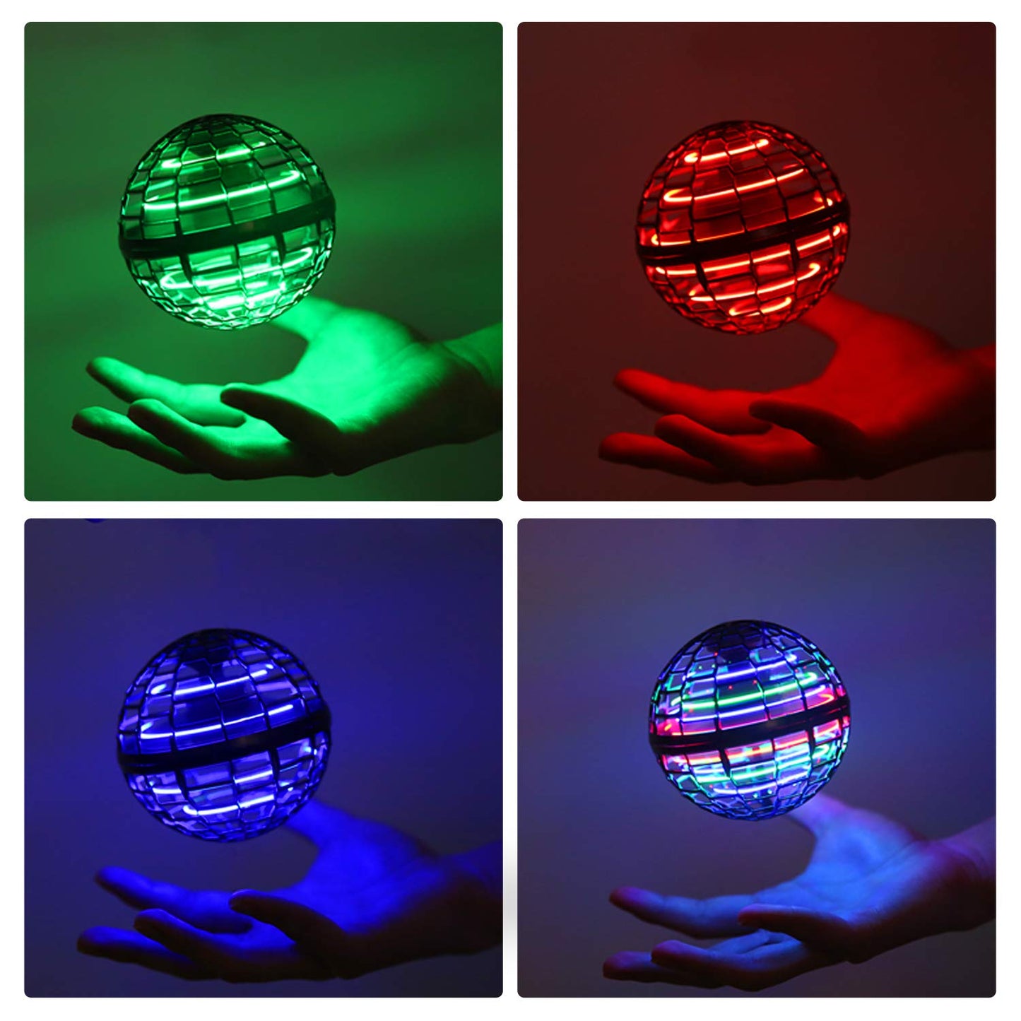 Kidsjoy Fly Orb Hover Ball Floating Boomerang Spinner Drone Balls - Cool Toys Gifts for 6-15 Year Old Boys & Girls (Blue) (Red_01)