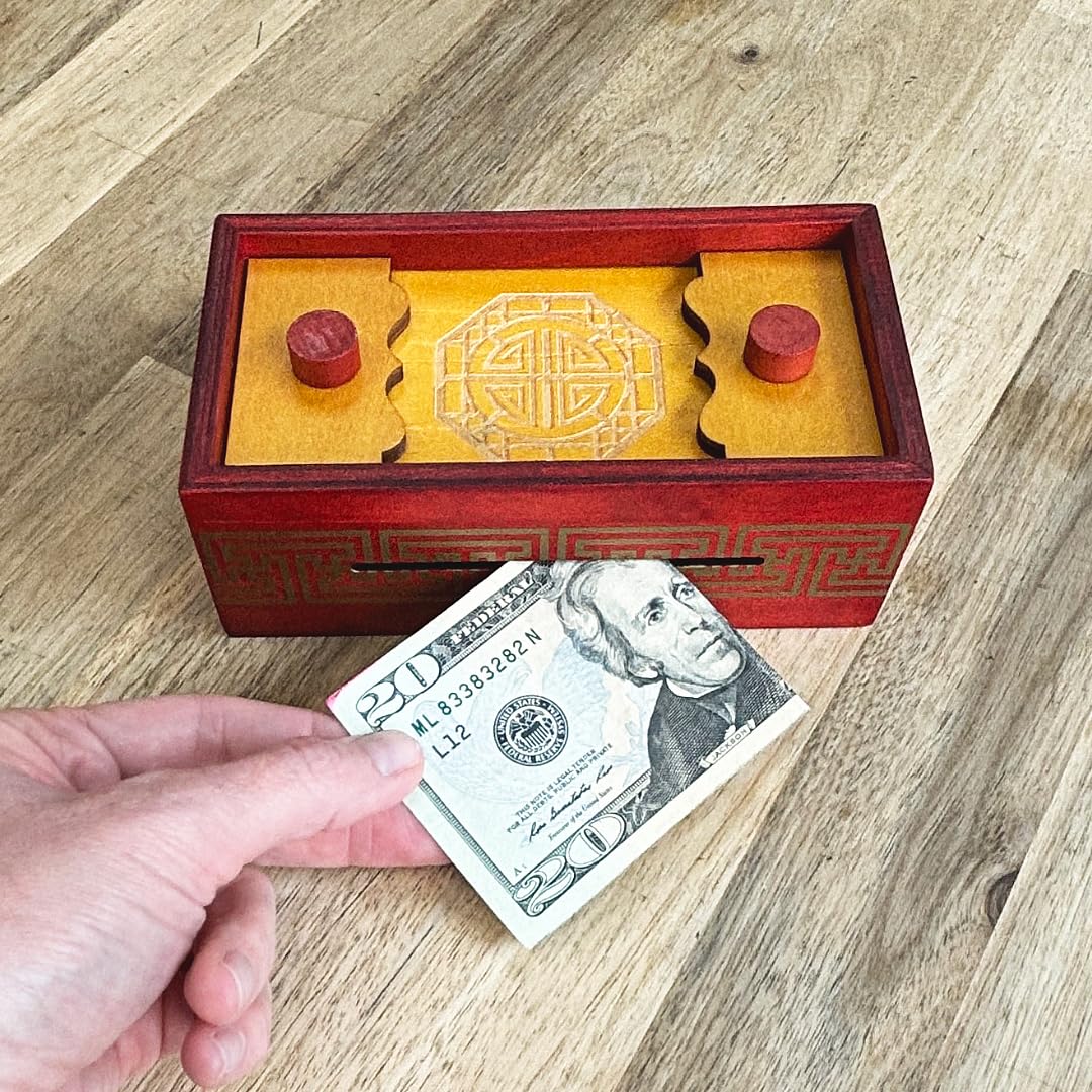 Project Genius Emperor’s Chest Classic Wooden Brainteaser Puzzle Box, Gift for Kids 8+, Teens, and Adults - Hidden Compartment for Gift Cards and Cash