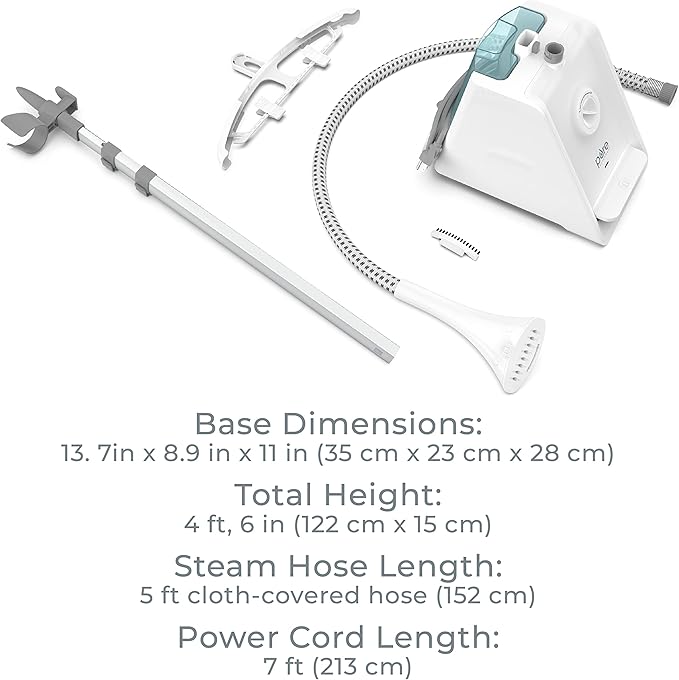 Pure Enrichment PureSteam Pro Upright Clothes Steamer - Professional Standing Garment Steamer & Foot Pedal - Half Gallon Tank with 1 Hr of Steam at 4 Heat Levels that Heats in 45 Seconds