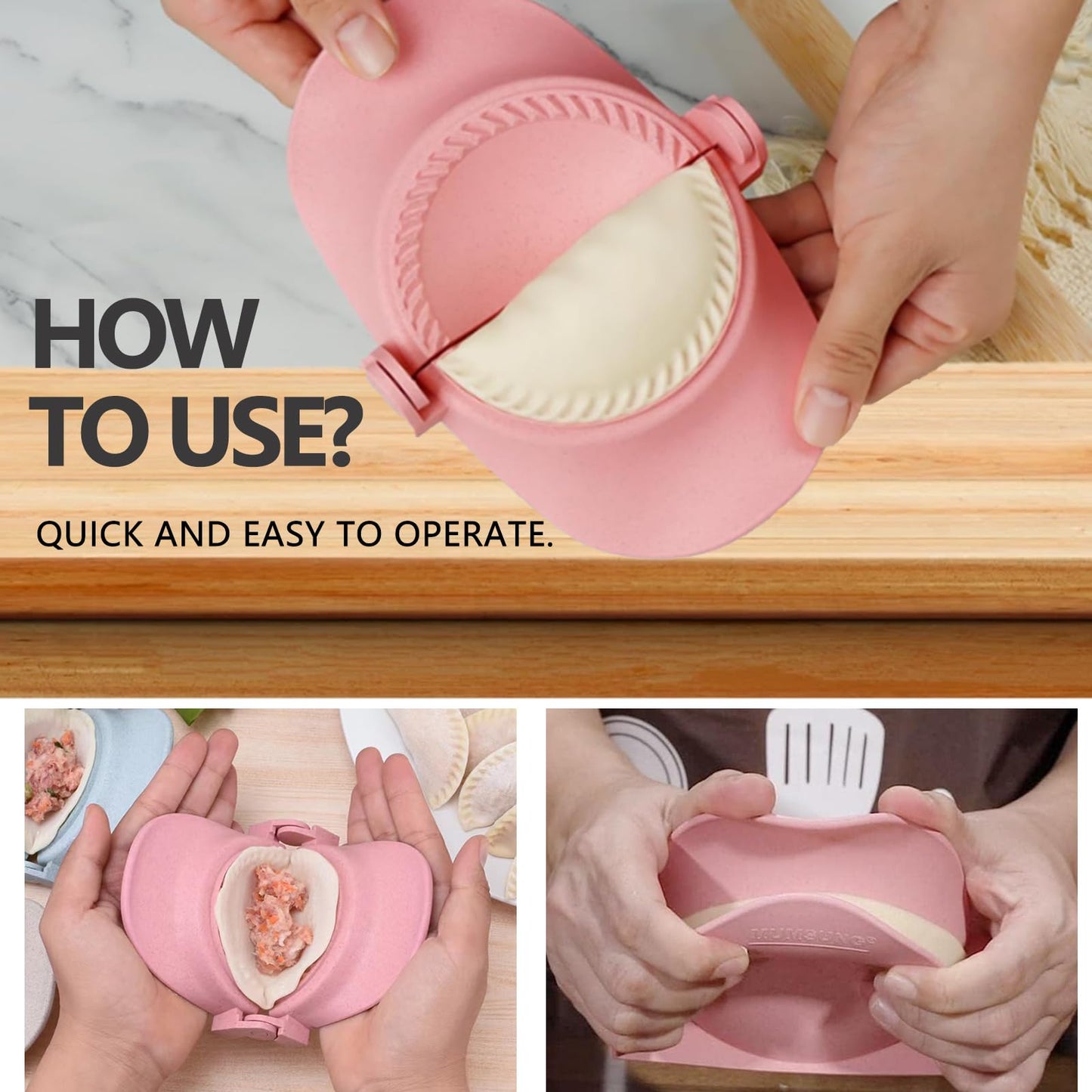 VANEME Empanada Maker Press, Dumpling Maker,Dumpling Mold Set with Dough Cutter & Stuffing Spoon,Suitable for Dumplings,Hollow Dough,Pierogi,Pastelitos(3 sizes)